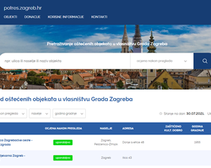 FOND SOLIDARNOSTI EU/ Izrada web stranice potres.zagreb.hr /prijava na poziv Ministarstva unutarnjih poslova